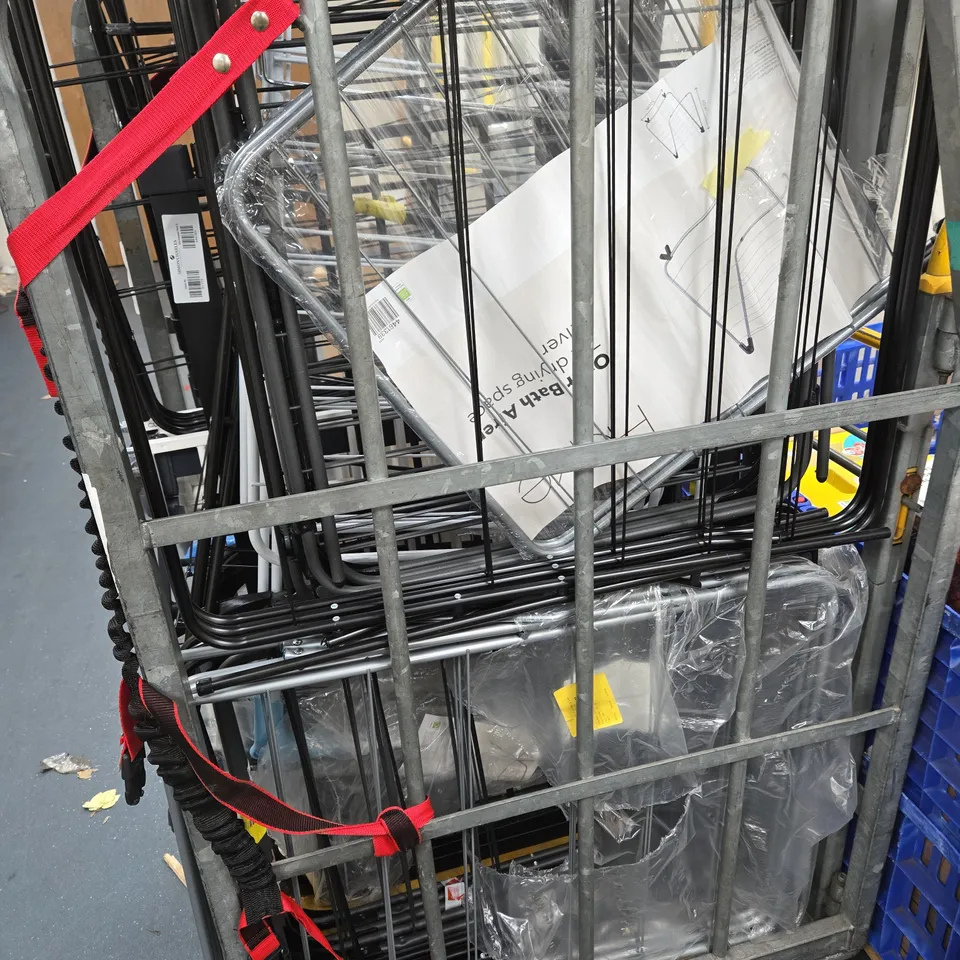 CAGE OF APPROXIMATELY 20 AIRER'S ALL IN DIFFERENT SIZES AND COLOURS 