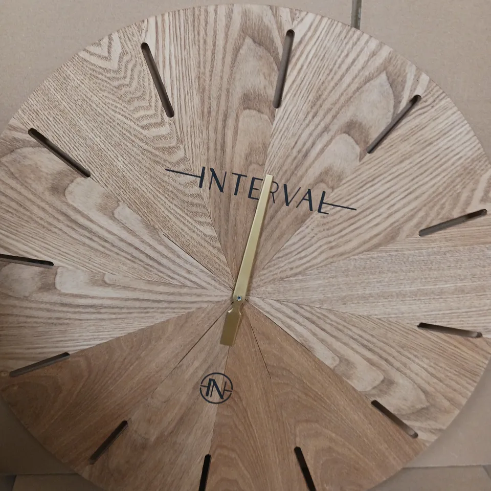 INTERVAL WOODEN WALL CLOCK - COLLECTION ONLY  RRP £50