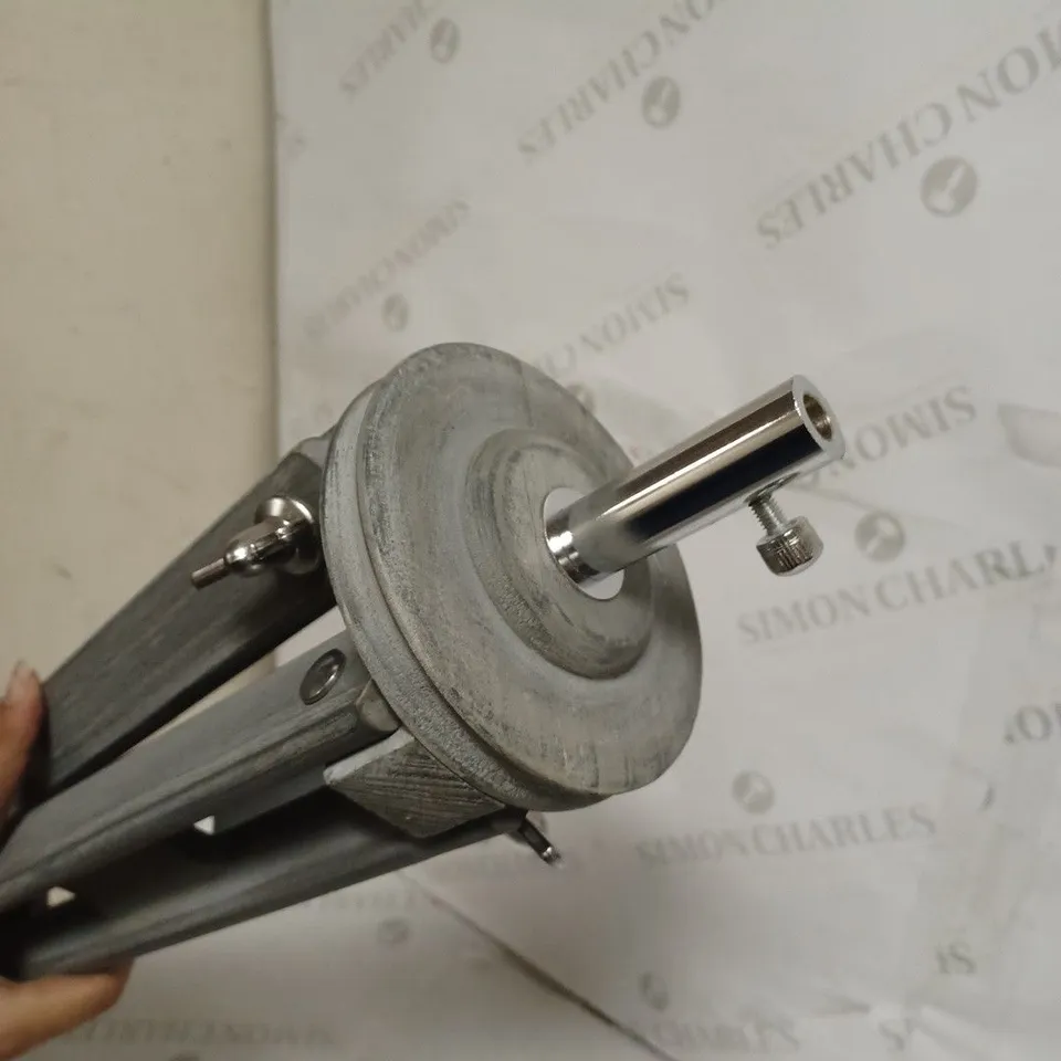 JOHN LEWIS JULES FLOOR LAMP - STEEL SHADE PINE WOOD - PART 1 OF 2