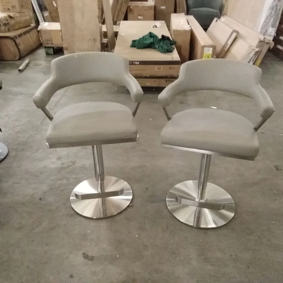SET OF 2 FIRENZA FAUX LEATHER BAR STOOLS