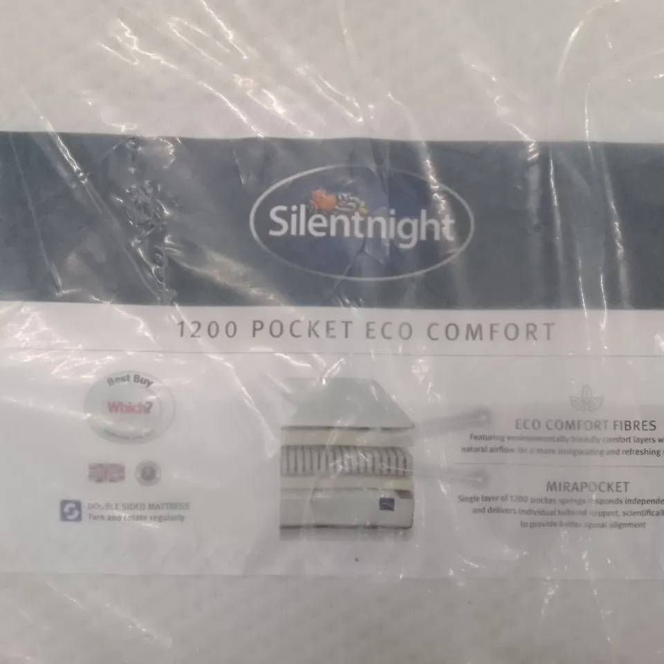 QUALITY BAGGED SILENTNIGHT 1200 ECO COMFORT POCKET SPRUNG KING SIZE 5' MATTRESS