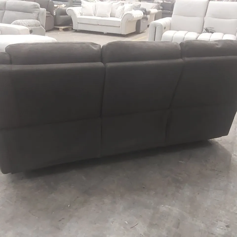 QUALITY DESIGNER ALBION FABRIC UPHOLSTERED 3 SEATER MANUAL RECLINER SOFA