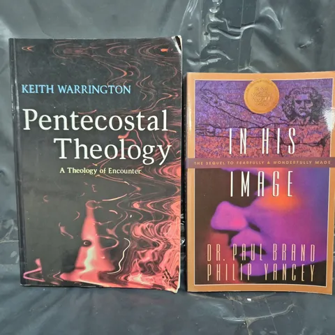 BOX OF APPROXIMATELY 15 ASSORTED BOOKS TO INCLUDE IN HIS IMAGE, PENTECOSTAL THEOLOGY, ETC