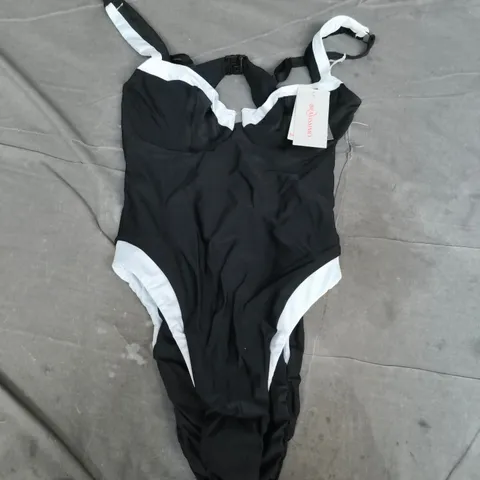 BRAVISSIMO LAKE COMO SWIMSUIT IN BLACK/WHITE - UK 34DD