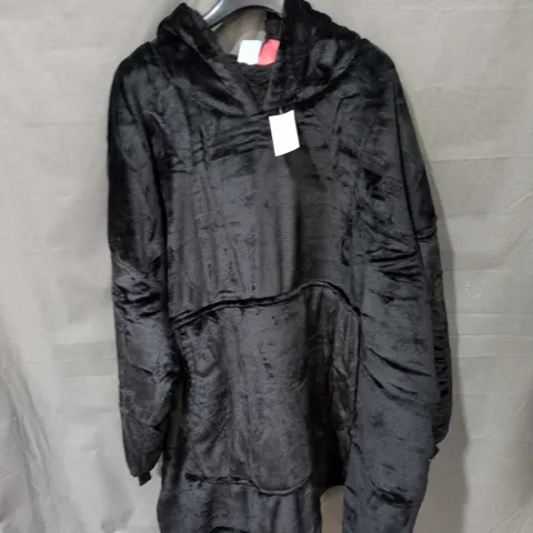 BLACK HOODED OODIE , ONE SIZE FITS MOST (14+), DESIGNED IN AUSTRALIA