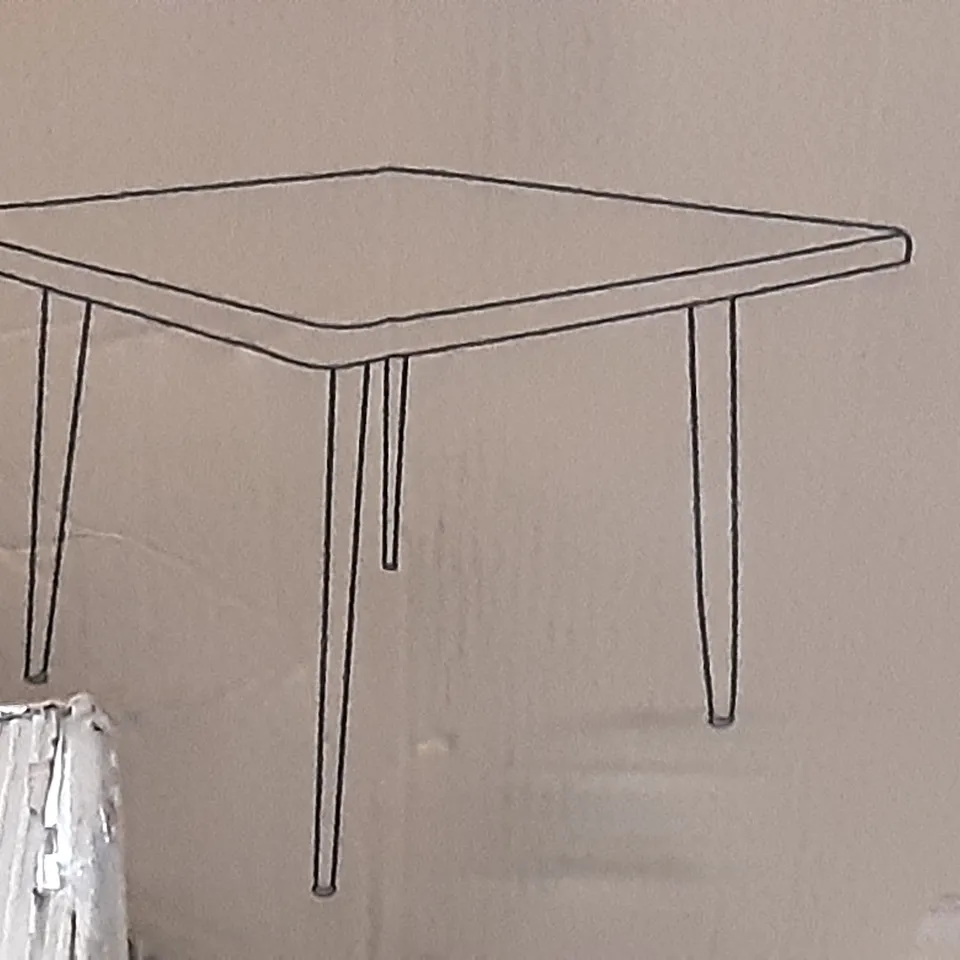 BOXED ZURI SQUARE DINING TABLE IN WHITE , H75 X W75 X D75CM 