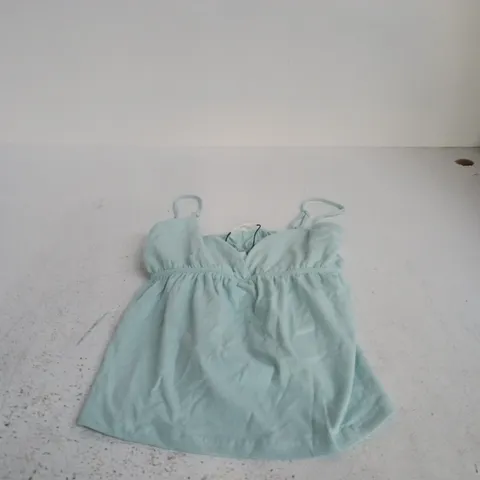 BERSHKA WOMENβS LIGHT BLUE SLEEVELESS TOP WITH STRAPS β SIZE S