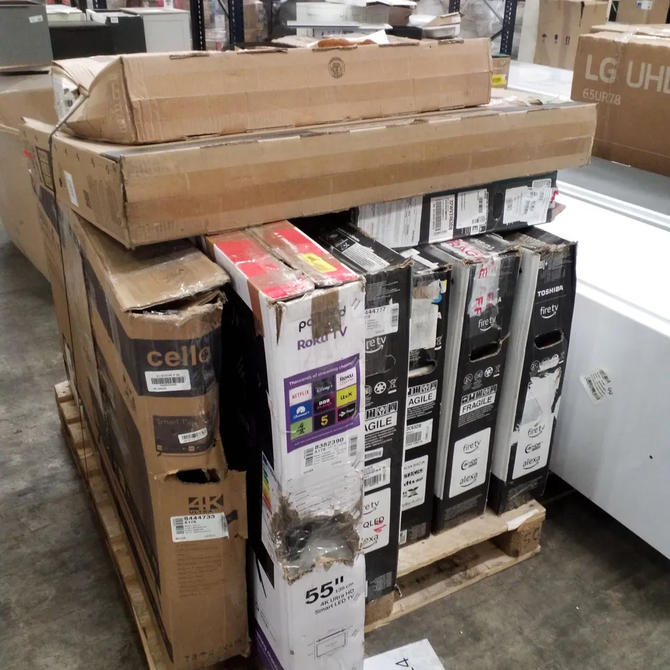 PALLET CONTAINING 9 ASSORTED SMART TVS 