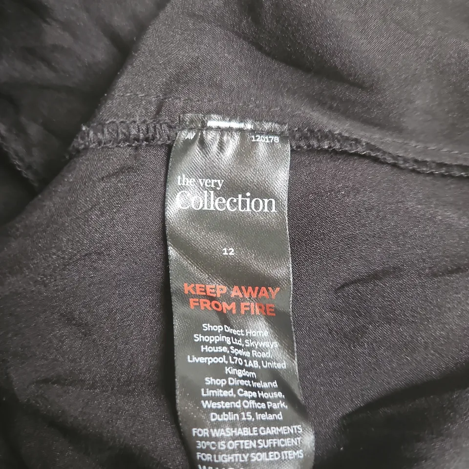 UK 12 THE VERY COLLECTION BLACK KNIT DRESS WITH PEARL TRIM