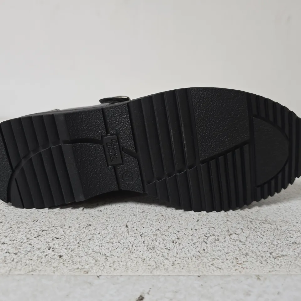 CHILDREN'S BLACK LEATHER MARY JANE SHOES WITH BUCKLE STRAP - SIZE 4M