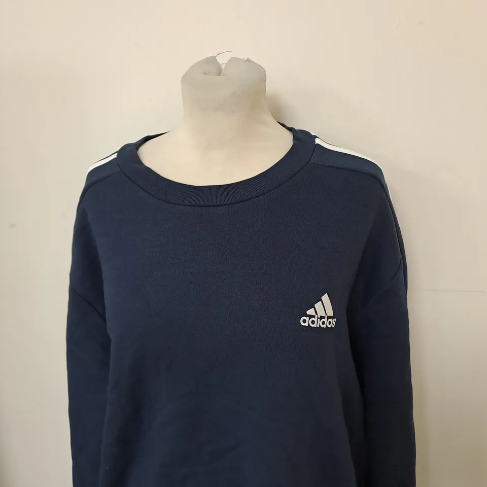 ADIDAS LOGO GRAPHIC SWEATSHIRT IN NAVY SIZE L