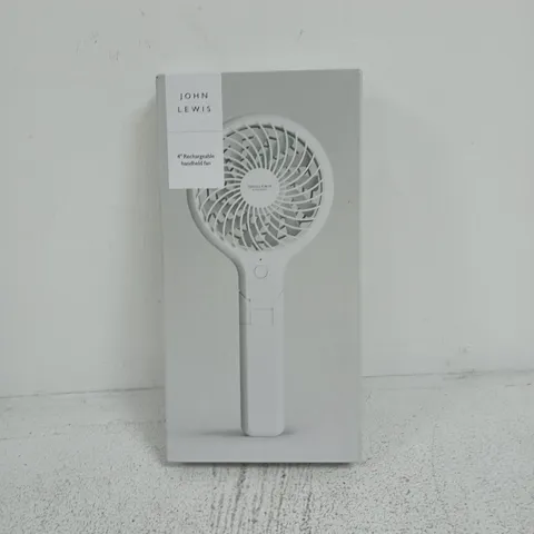 JOHN LEWIS 4" RECHARGEABLE HANDHELD FAN