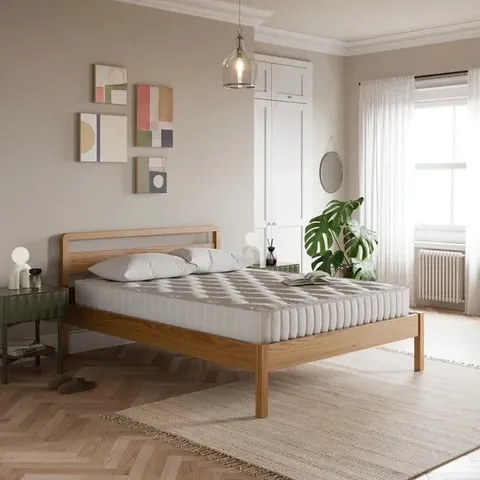BOXED SCANDI MID CENTURY ELEMENTS EIRA BED - NATURAL // SIZE: 4'6" DOUBLE (2 BOXES)