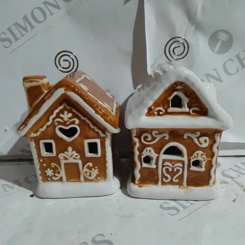 SET OF 4 PRELIT GINGER BREAD HOUSES