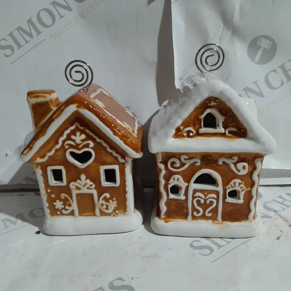 SET OF 4 PRELIT GINGER BREAD HOUSES