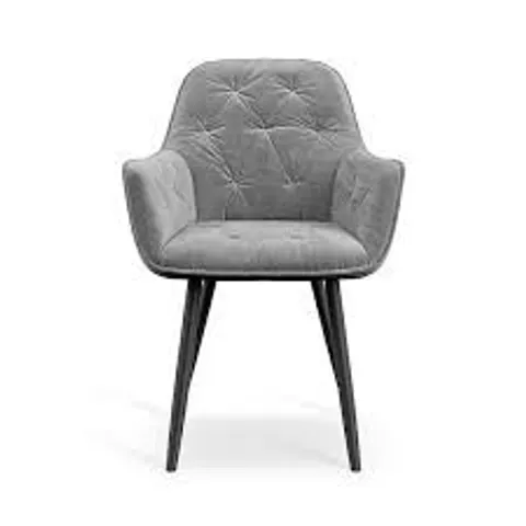BOXED ANIKA VELVET DINING CHAIR IN GREY (1 BOX)