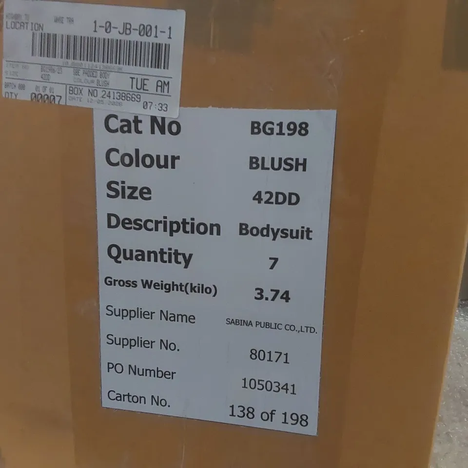 BOX CONTAINING APPROXIMATELY 7x BRAND NEW SIMPLY BE BLUSH BODYSUITS - SIZE 42DD