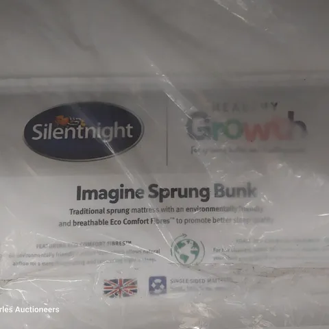 QUALITY BAGGED 4' SMALL DOUBLE SILENTNIGHT IMAGINE SPRUNG BUNK MATTRESS