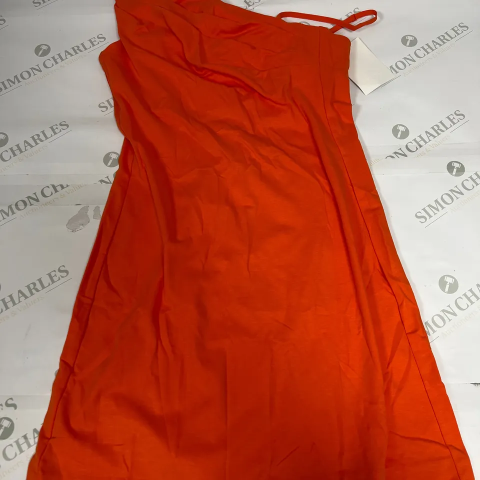 COS ONE SHOULDER MINI DRESS IN ORANGE SIZE S