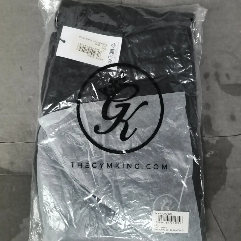 THE GYM KING PRO JOGGERS IN BLACK SIZE LARGE