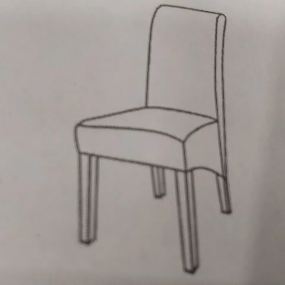 BOXED PAIR OF HENLEY DINING CHAIRS - BLACK FAUX LEATHER, DARK LEGS