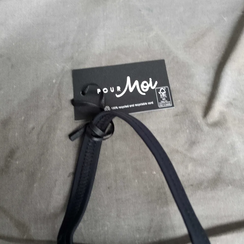 POUR MOI FREE SPIRIT BIKINI TOP - BLACK, UK 38F (UNDERWIRED, LIGHTLY PADDED, TWIST FRONT)