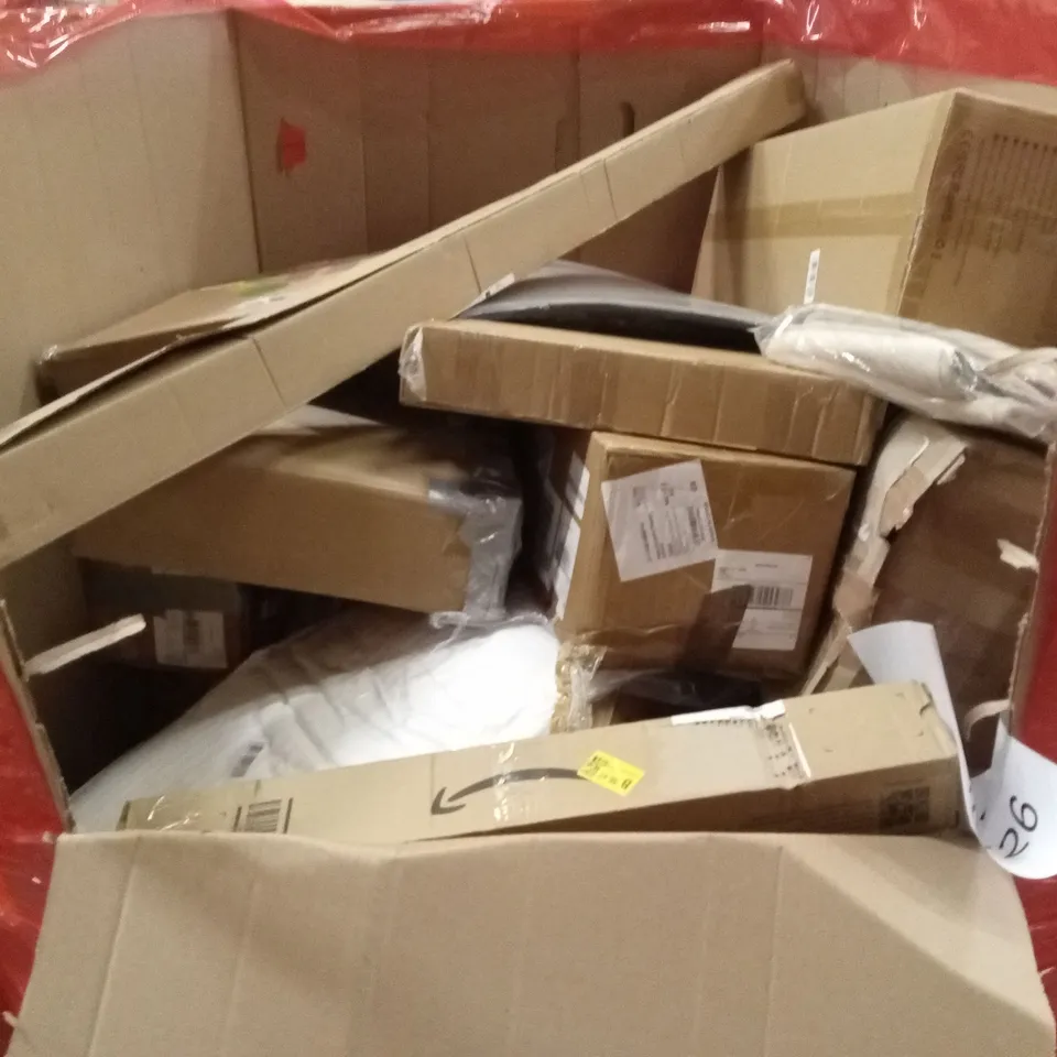 PALLET OF HOUSEHOLD GOODS AND PRODUCTS TO INCLUDE; ARM REST PILLOW, WELKINLAND 88-POCKETS TOOL BAG, SIT AND SPIN BALANCE TRAINING FOR CHILDREN STOOL 