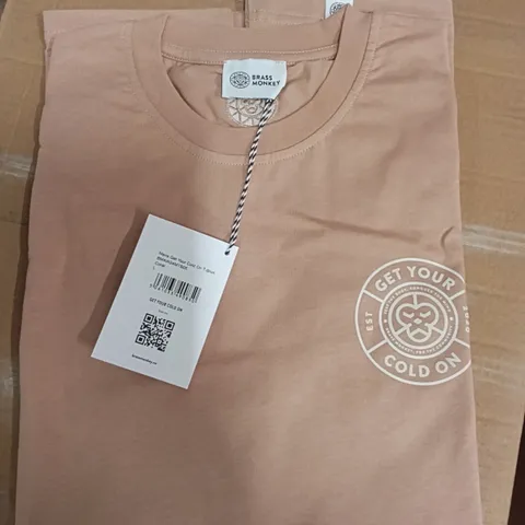 BOX OF BRASS MONKEY T-SHIRTS - CORAL SIZE L APPROXIMATELY 21