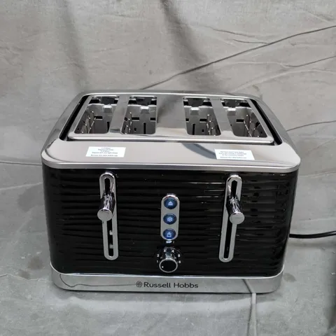 RUSSELL HOBBS 4-SLICE TOASTER – BLACK WITH CHROME TRIM
