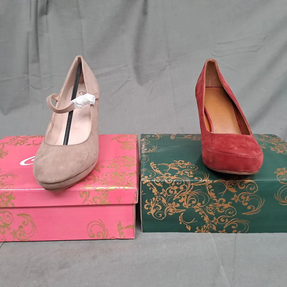 BOXED LOT OF 15 PAIRS OF CIARA'S LADIES SHOES. 2 COLOURS. VARIOUS SIZES