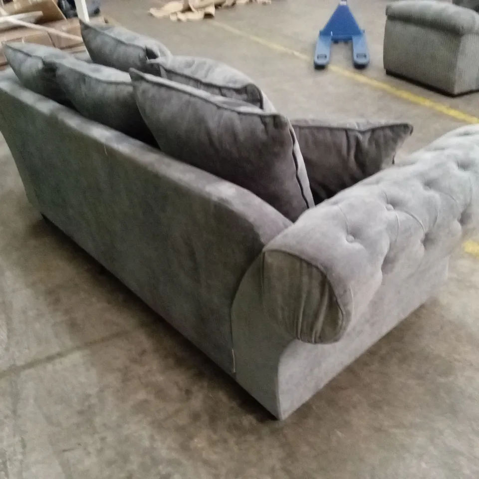WINDSOR 3 SEATER FABRIC SCATTER BACK SOFA - GREY RRP £949