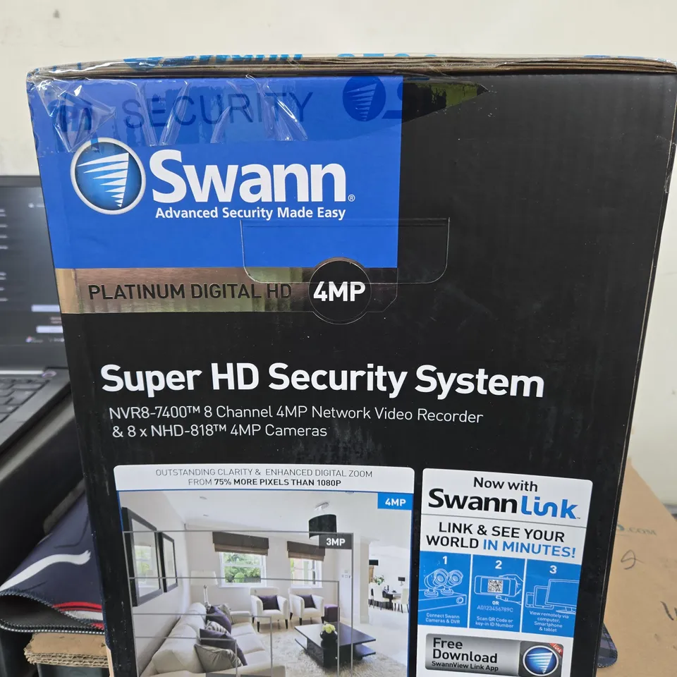 SWANN SUPER HD SECURITY SYSTEM – 8-CHANNEL NVR (NVR8-7400) WITH 8 X 4MP CAMERAS