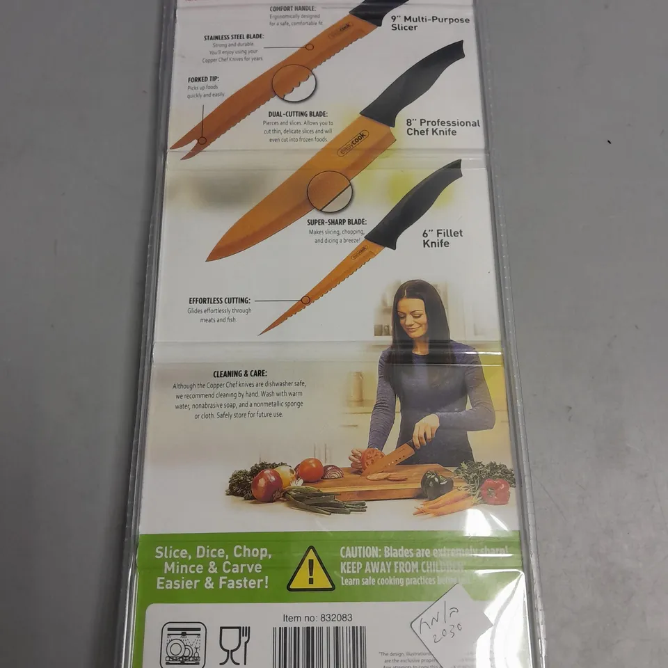 EASYCOOK SET OF 3 KITCHEN KNIVES