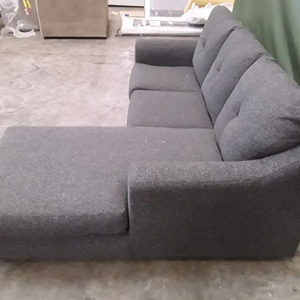 QUALITY DESIGNER AILISH CORNER SOFA RHF CHAISE - DARK GREY FABRIC  