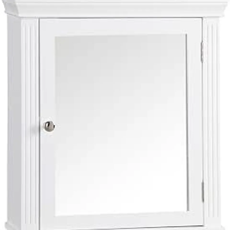 BOXED TEAMSON HOME BATHROOM STRATFORD WOODEN MIRRORED MEDICINE CABINET WHITE