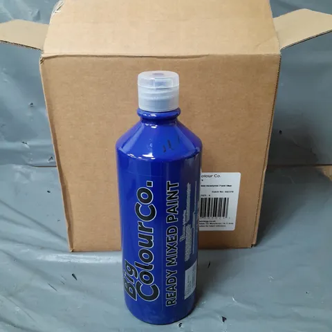 LOT OF 6 BOTTLES OF READY MIXED PAINT - BLUE - 600ML PER BOTTLE