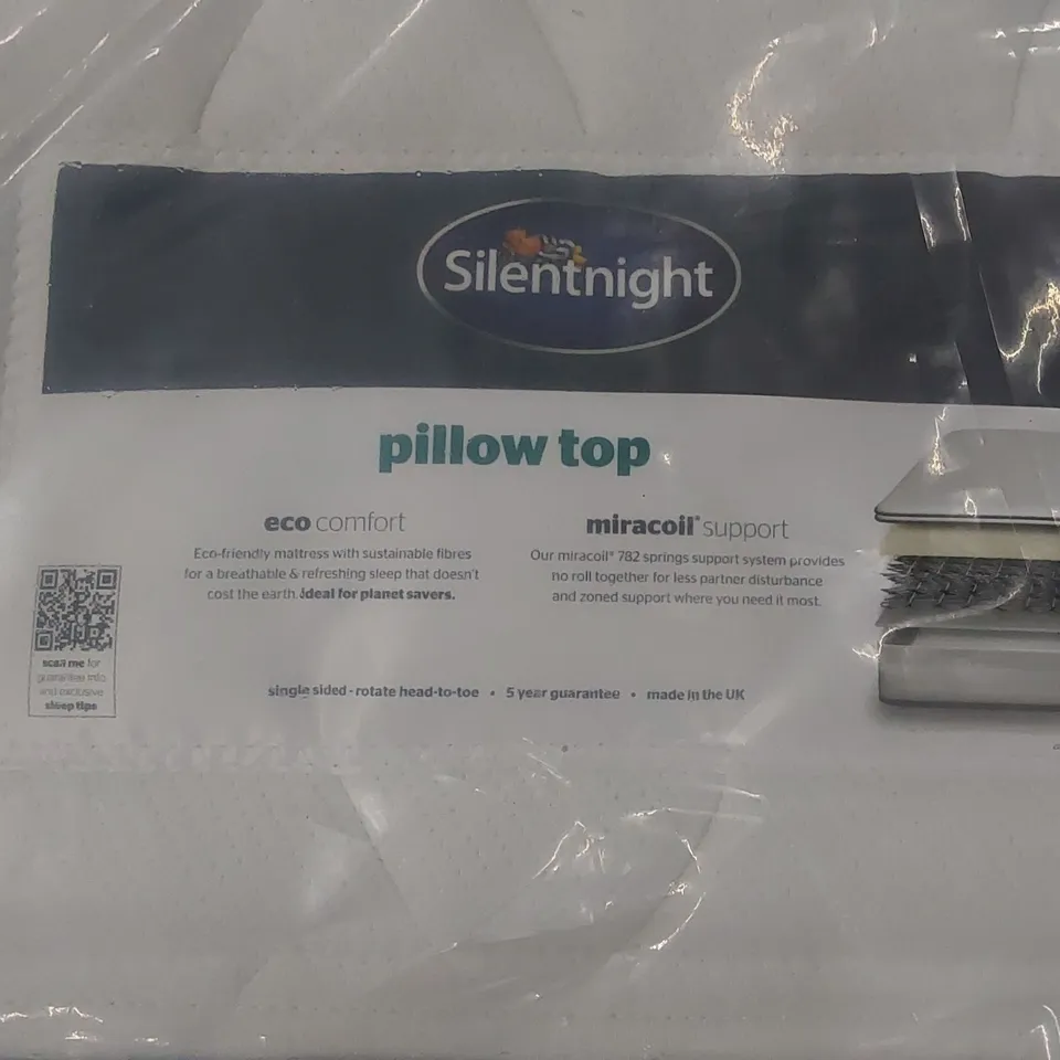 BAGGED DESIGNER 90CM SILENTNIGHT PILLOWTOP MIRACOIL SPRUNG FIRM MATTRESS  RRP £349