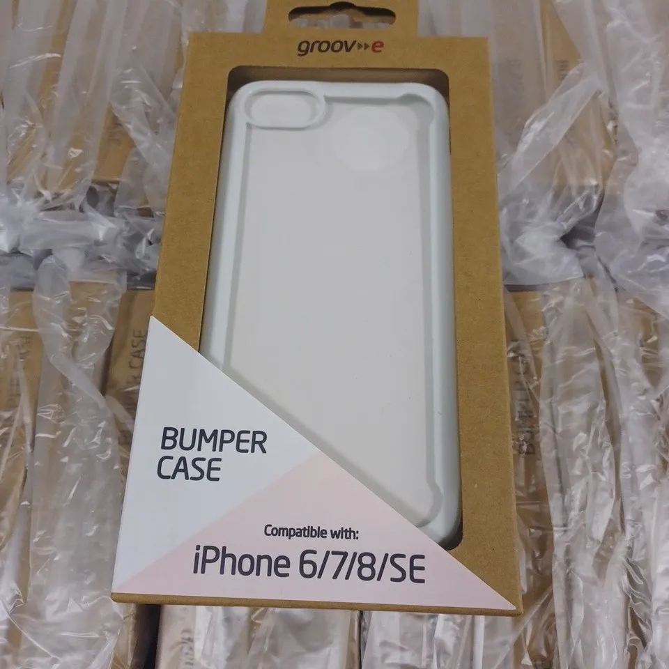 LOT OF APPROXIMATELY 100 GROOVE BUMPER CASES FOR IPHONE 6/7/8/SE - WHITE