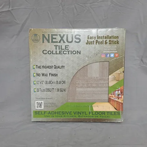 NEXUS TILE COLLECTION SELF-ADHESIVE VINYL FLOOR TILES – 20 TILES, 12X12 IN (30.48 CM)