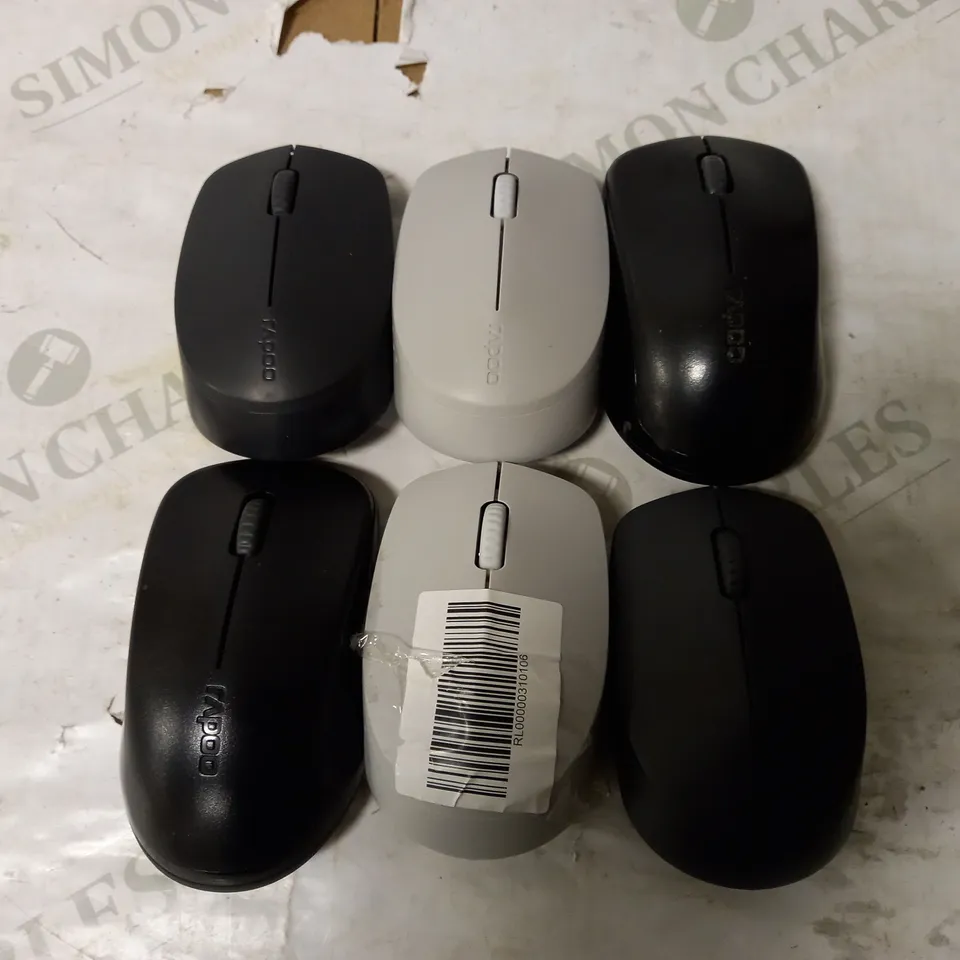 LOT OF 6 ASSORTED RAPOO PC MICE