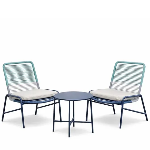 GARDEN STORIES 2 CHAIRS WITH SEAT PADS & TABLE BISTRO SET