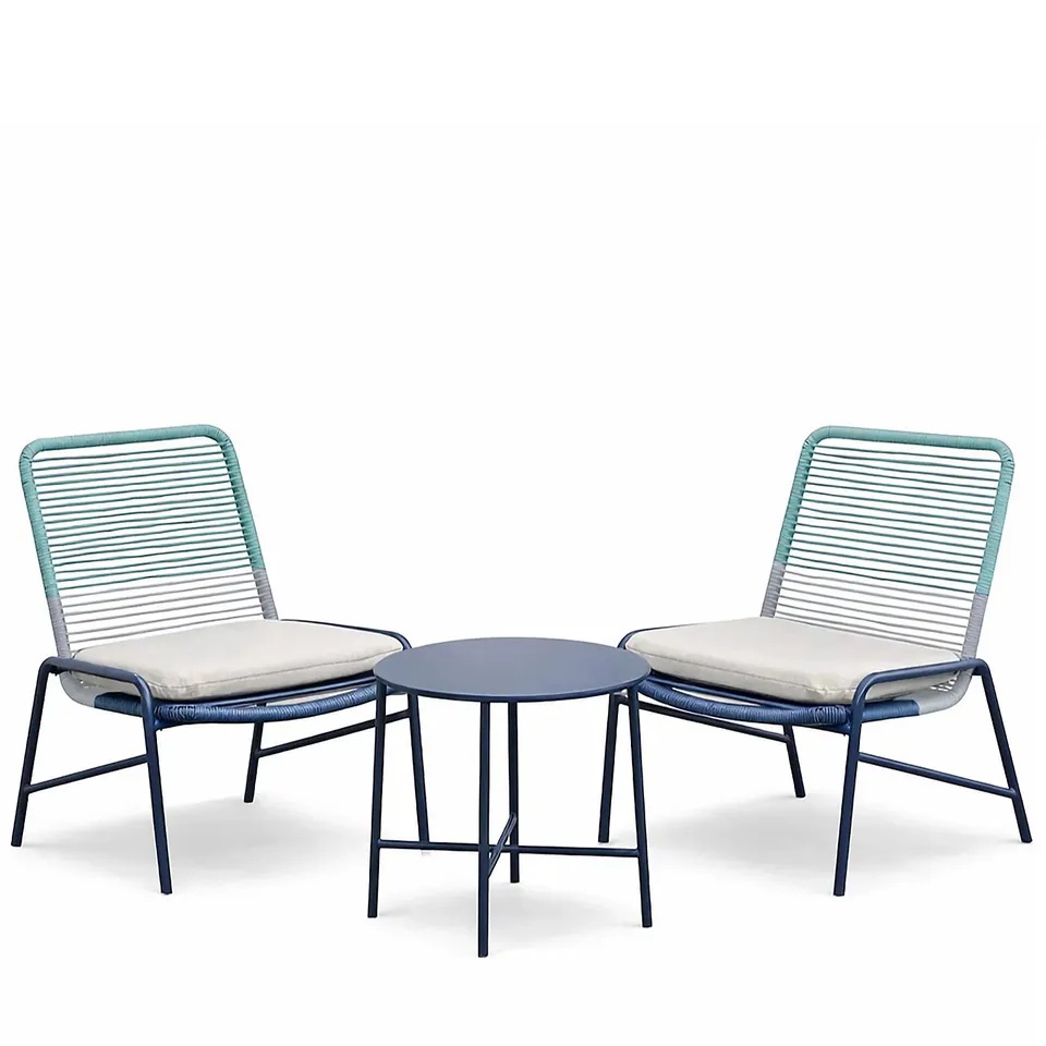 GARDEN STORIES 2 CHAIRS WITH SEAT PADS & TABLE BISTRO SET