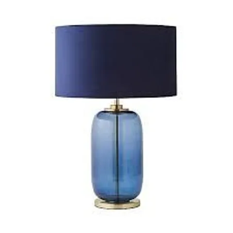 VALUELIGHTS LEIGH NAVY BLUE GLASS AND GOLD DETAIL TABLE LAMP BASE(1BOX)