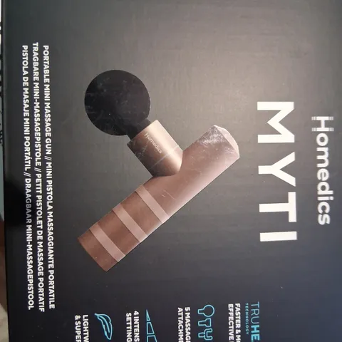 BOXED HOMEDICS MYTI PORTABLE MINI MASSAGE GUN