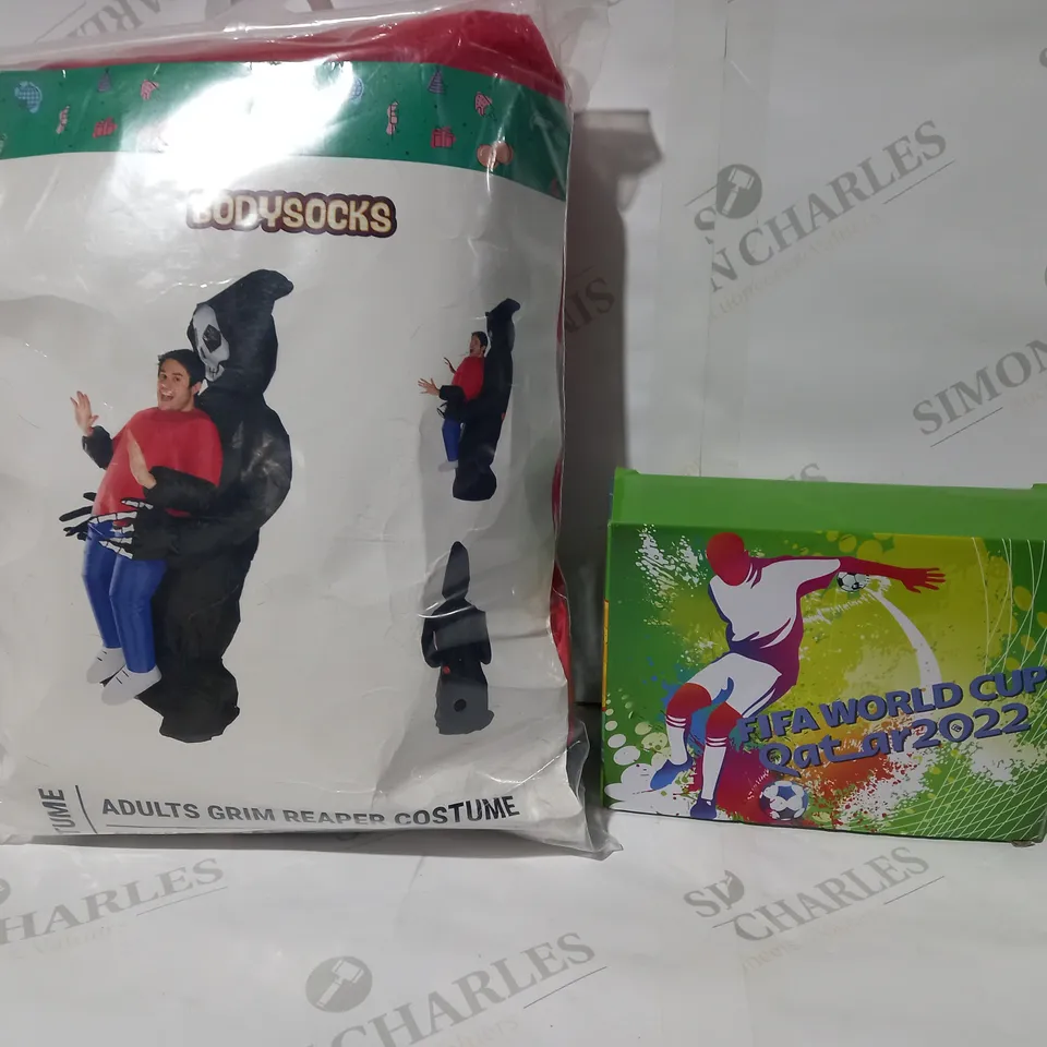 BODYSOCKS ADULT GRIM REAPER COSTUME, FIFA WORLD CUP PARTY PACK, ETC