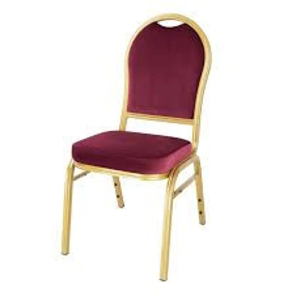 BRAND NEW BOLERO REGAL BANQUET CHAIRS CLARET (PACK OF 4)