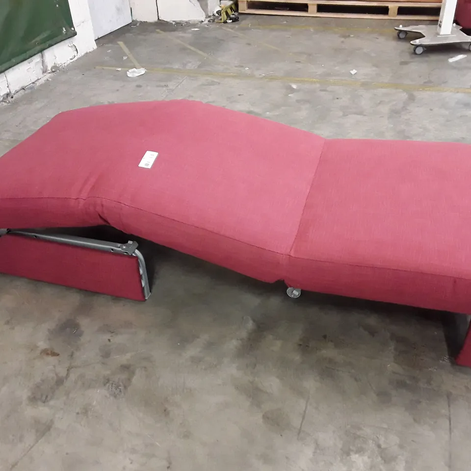 QUALITY DESIGNER APPLEY 1 SEATER SOFA BED - CRANBERRY FABRIC