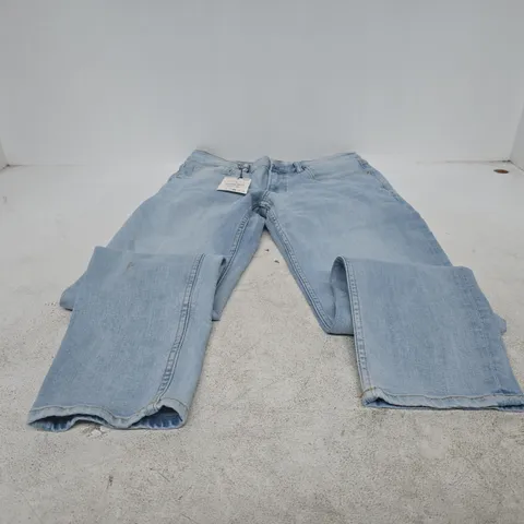 ZARA LIGHT-BLUE DENIM JEANS, UK SIZE 32