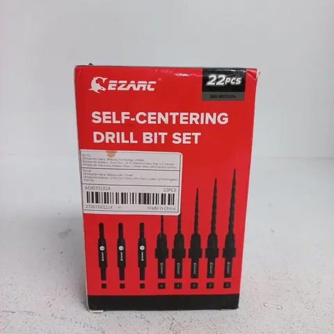 EZARC SELF-CENTERING DRILL BIT SET, 22 PIECES – RED CASE