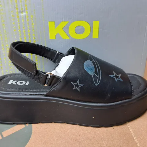BRAND NEW BOXED KOI DEPARTED ALIENS SLINGBACK SANDALS IN BLACK - UK 4